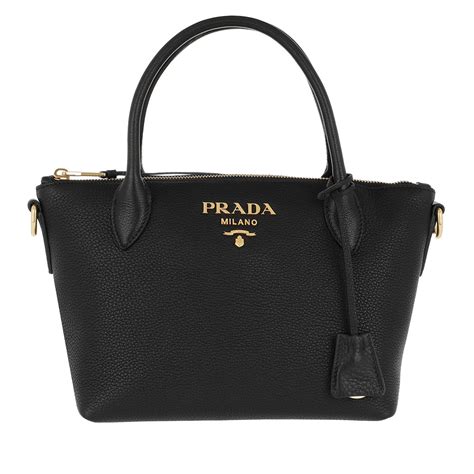 black leather prada|prada leather tote handbag black.